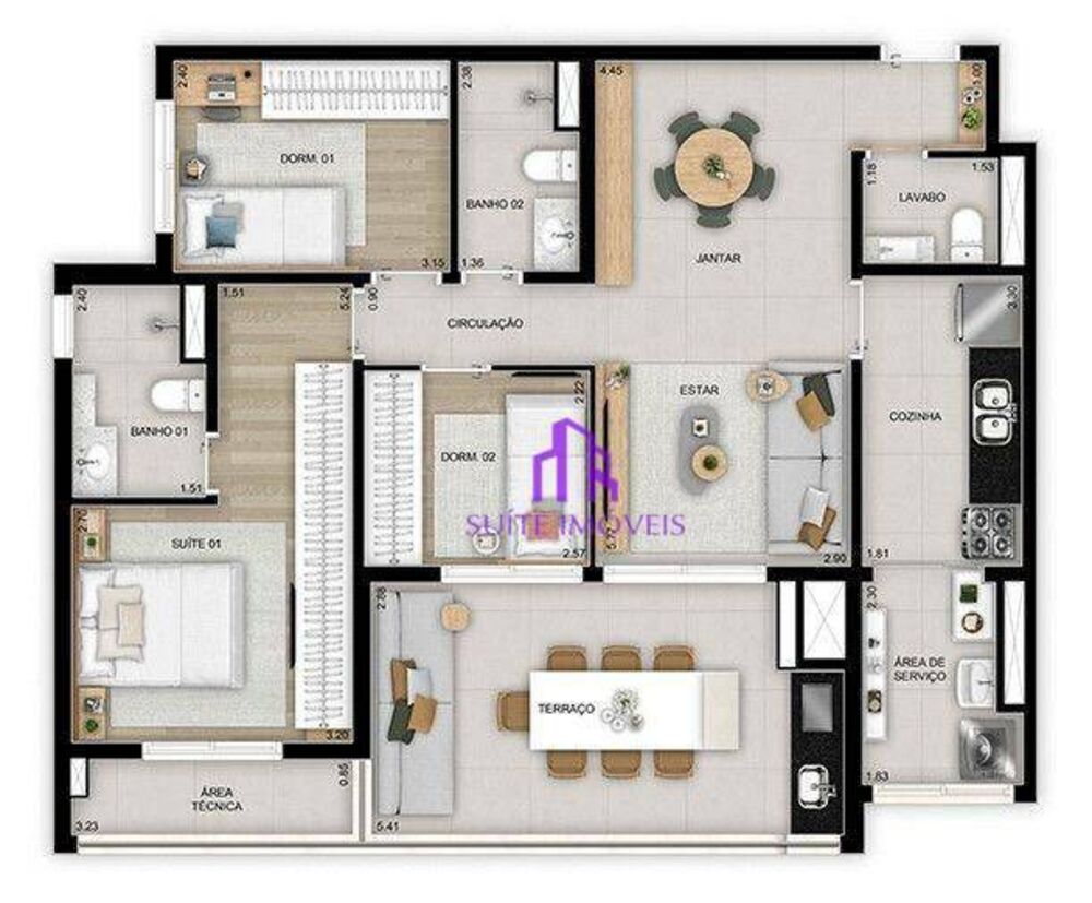 Apartamento, 3 quartos, 114 m² - Foto 7