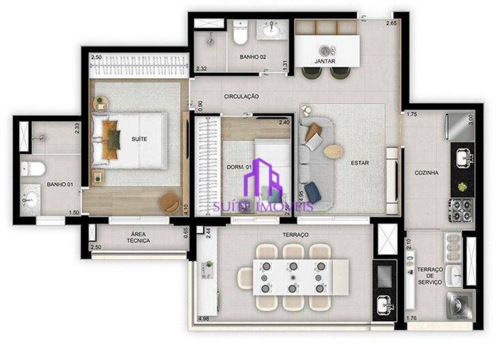 Apartamento, 3 quartos, 114 m² - Foto 1