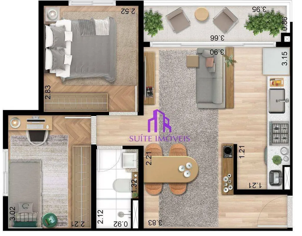 Apartamento, 2 quartos, 40 m² - Foto 3