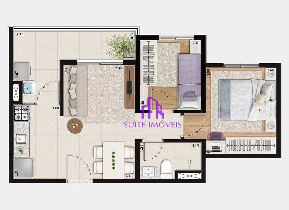 Cobertura, 2 quartos, 56 m² - Foto 1