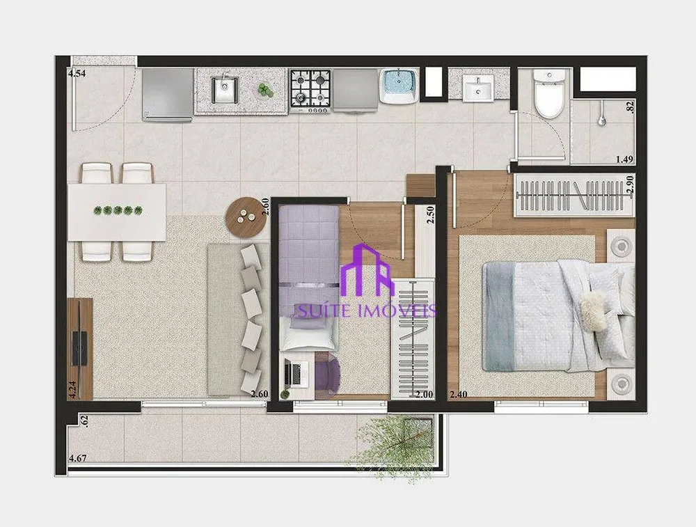 Cobertura, 2 quartos, 56 m² - Foto 2