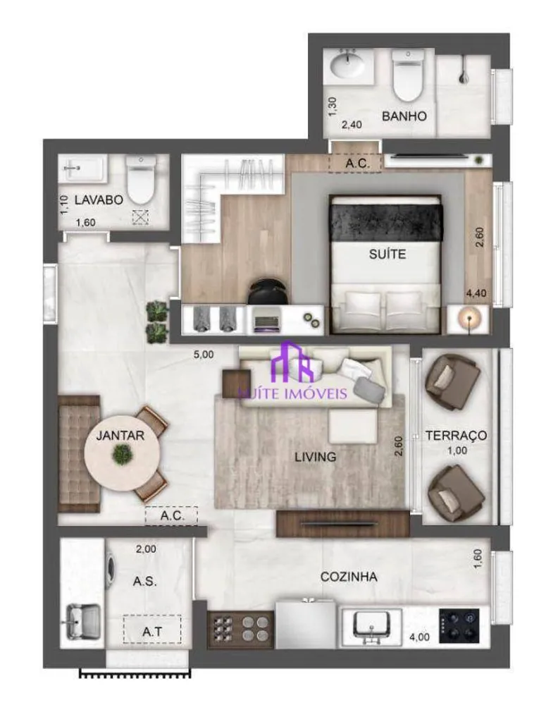 Apartamento, 1 quarto, 53 m² - Foto 4