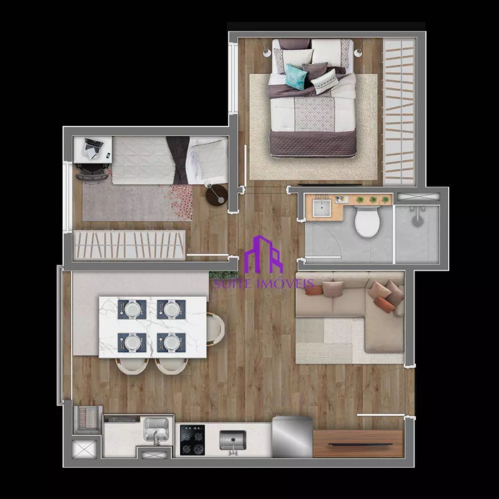 Apartamento à venda com 2 quartos, 44m² - Foto 3