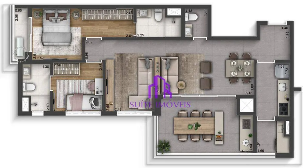 Apartamento, 3 quartos, 90 m² - Foto 1