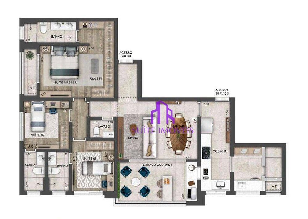 Apartamento, 2 quartos, 93 m² - Foto 3