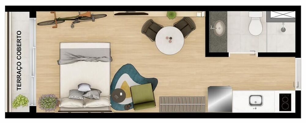 Apartamento, 1 quarto, 36 m² - Foto 1