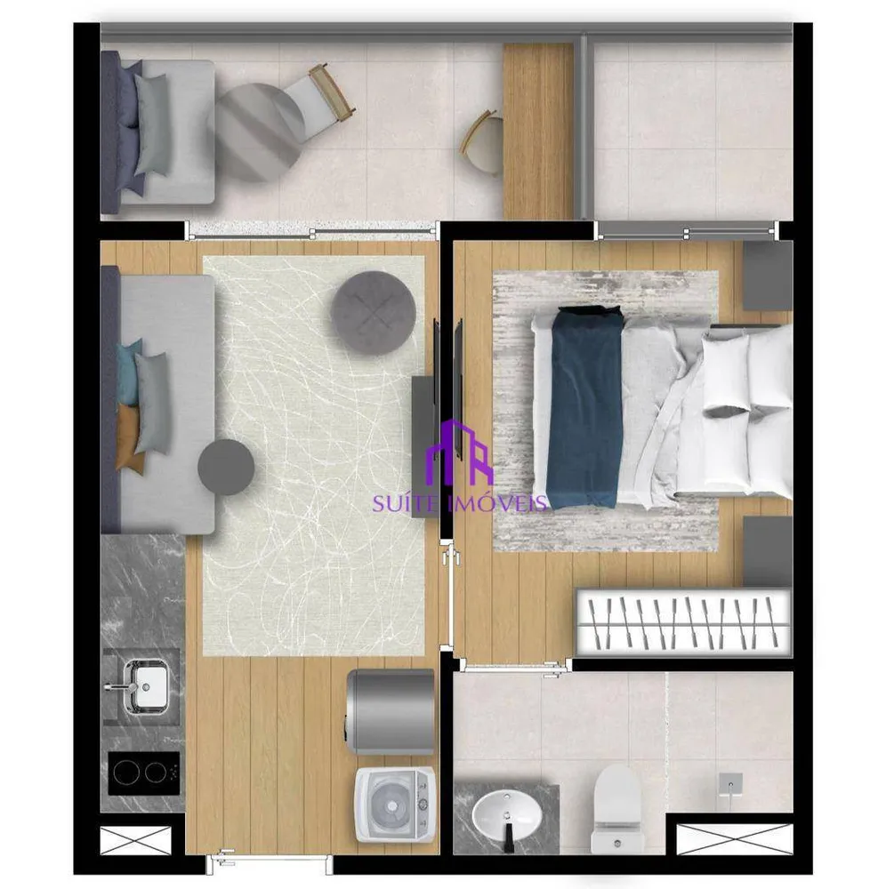 Apartamento, 1 quarto, 30 m² - Foto 2