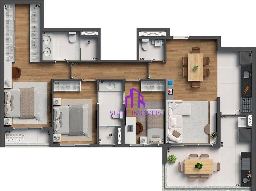 Apartamento, 3 quartos, 123 m² - Foto 3