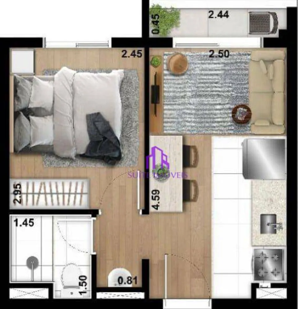 Apartamento, 2 quartos, 56 m² - Foto 3