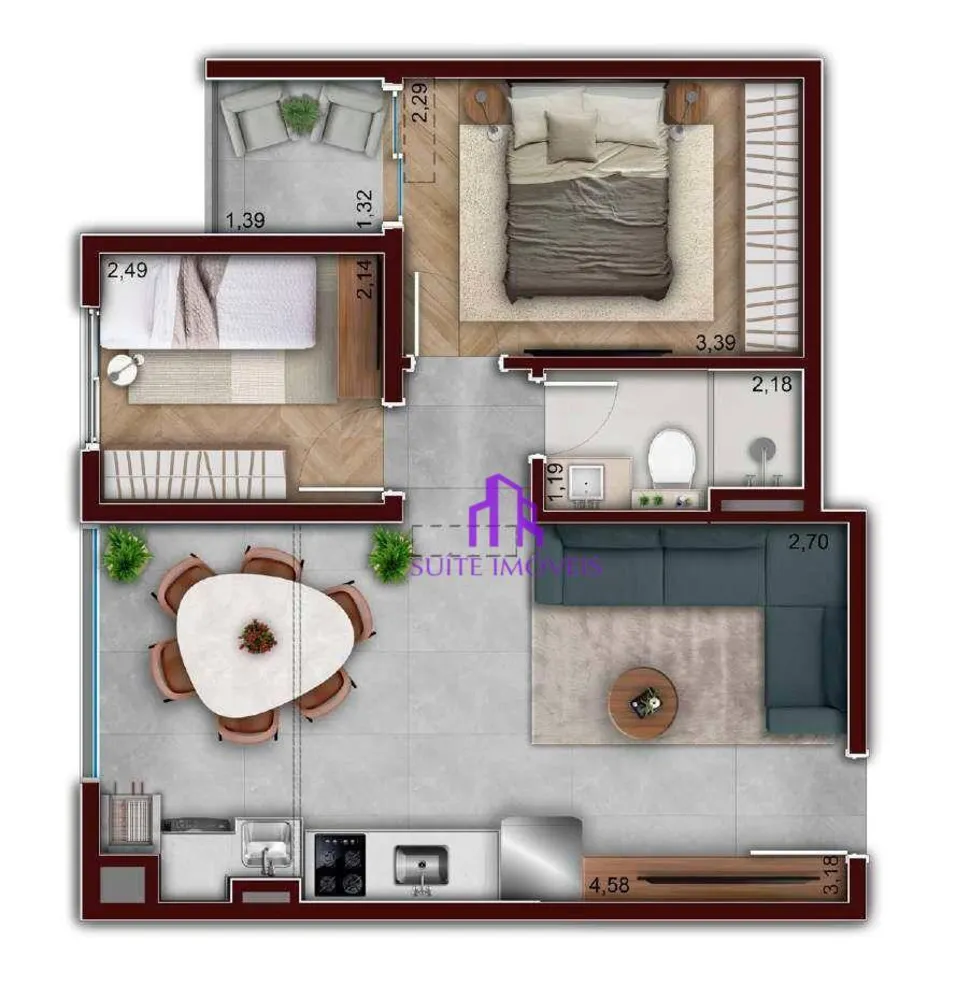 Apartamento, 2 quartos, 49 m² - Foto 3
