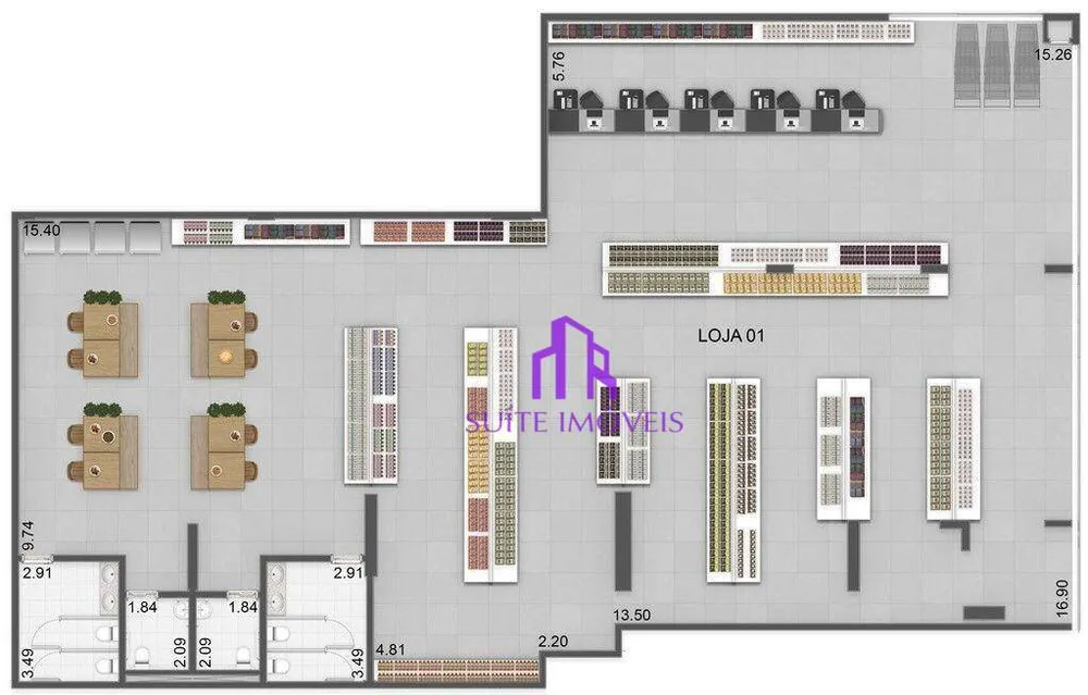 Loja-Salão, 497 m² - Foto 2