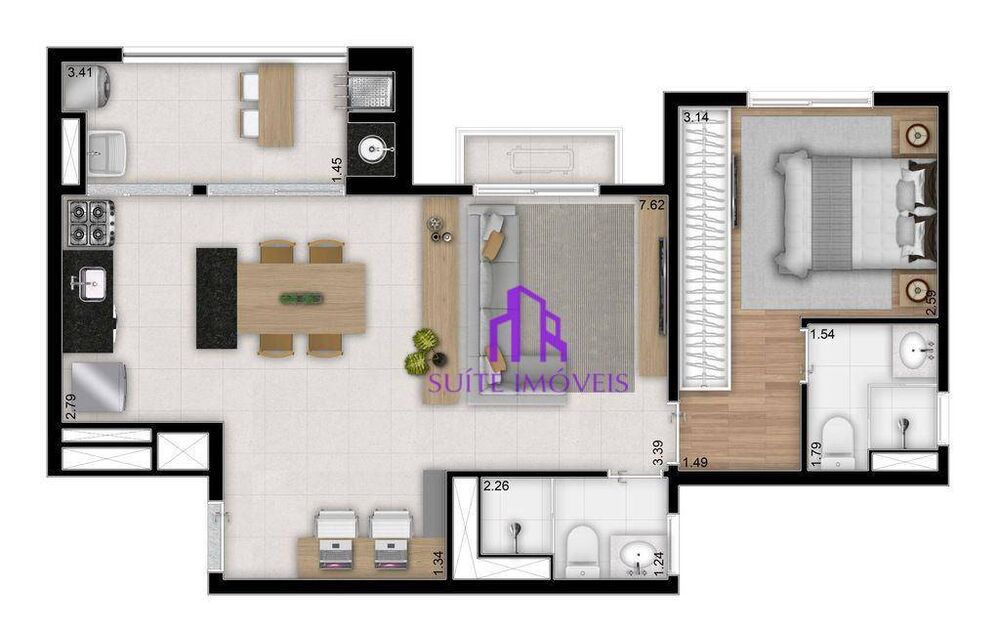 Apartamento à venda com 2 quartos, 60m² - Foto 2