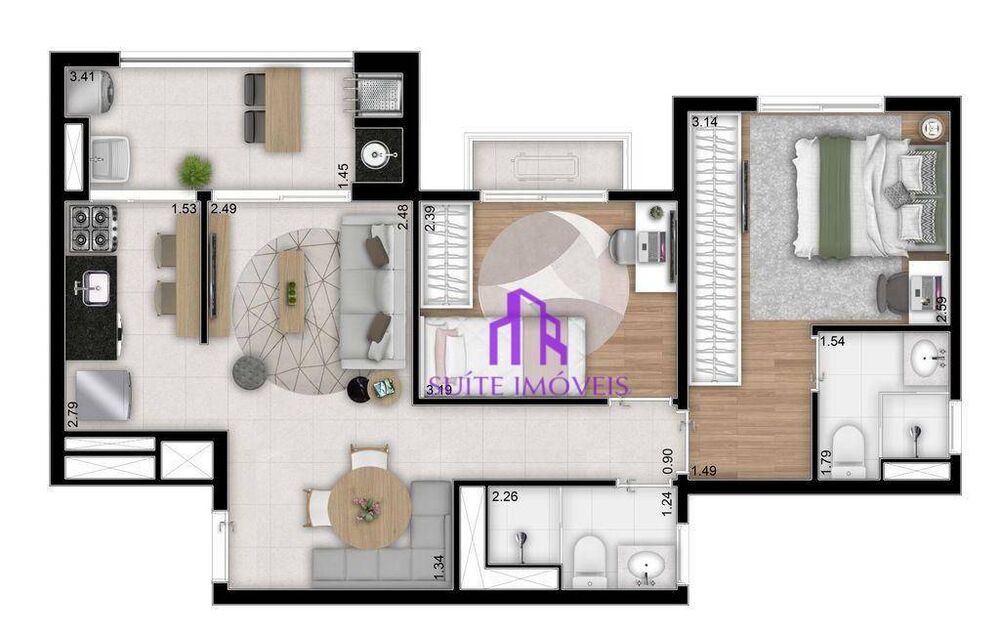 Apartamento à venda com 2 quartos, 60m² - Foto 5