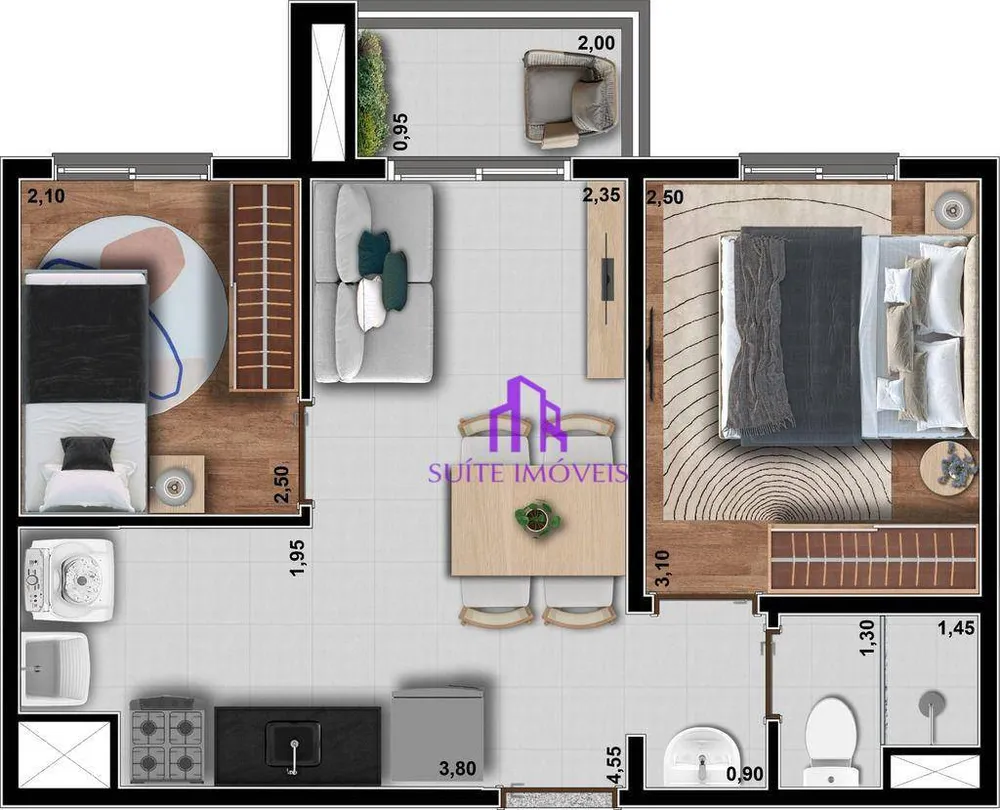 Apartamento, 2 quartos, 38 m² - Foto 2