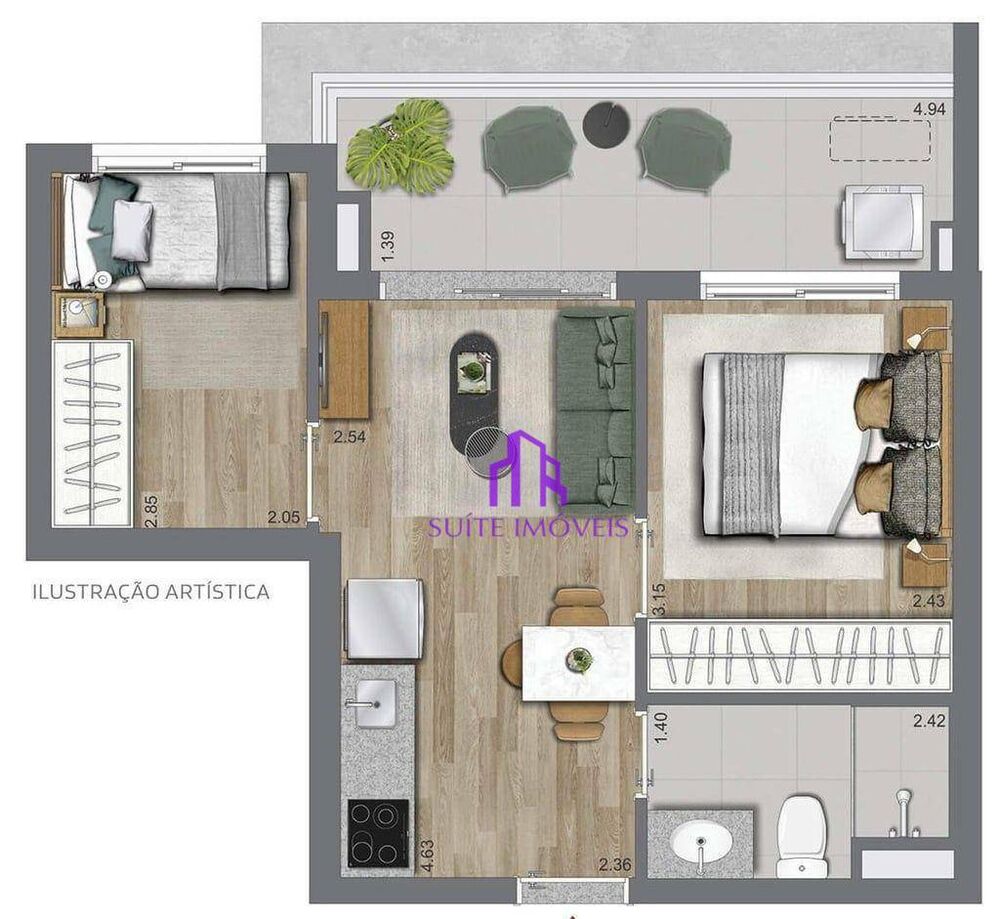 Apartamento, 2 quartos, 46 m² - Foto 7