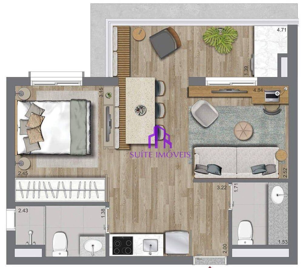 Apartamento, 2 quartos, 46 m² - Foto 1