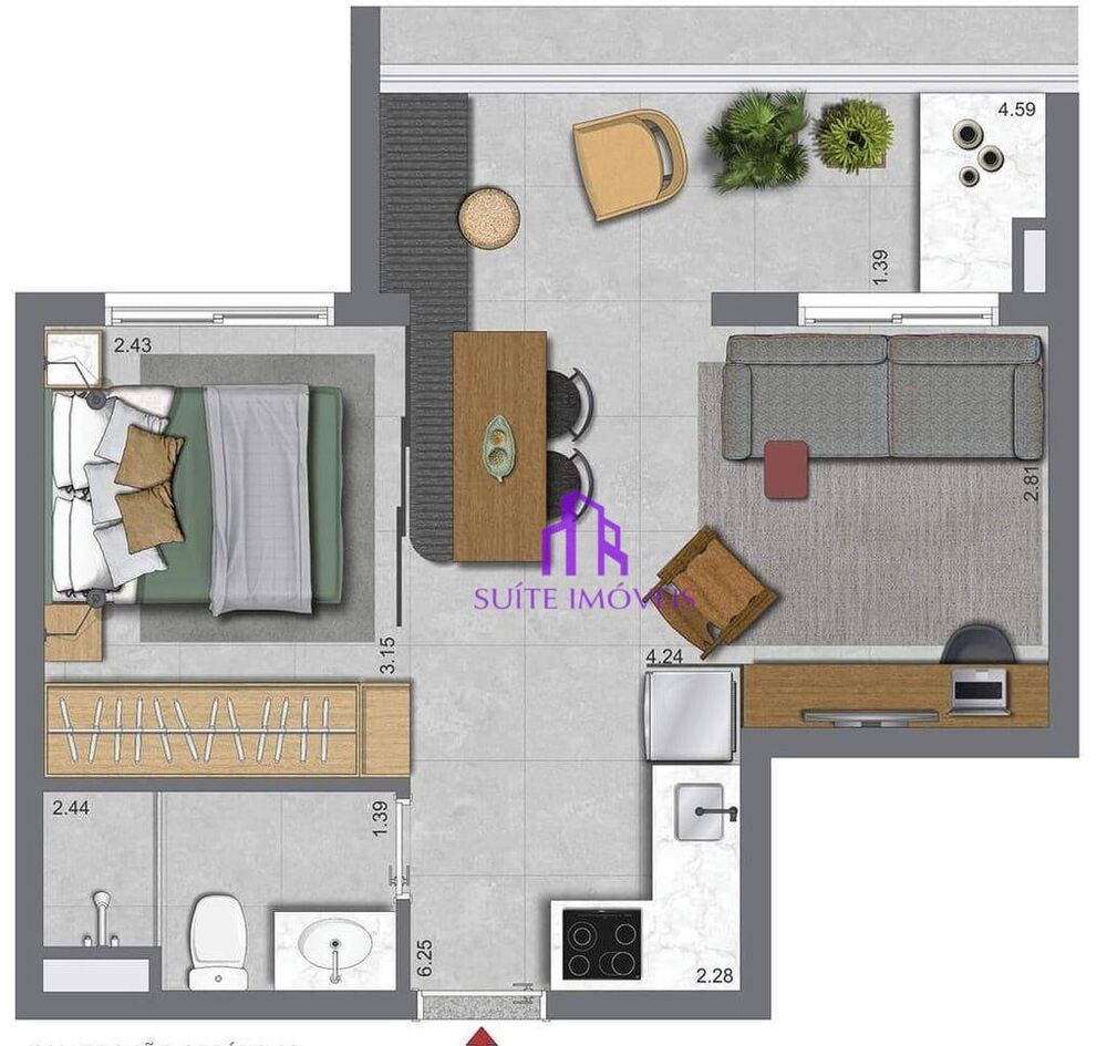 Apartamento, 2 quartos, 46 m² - Foto 3