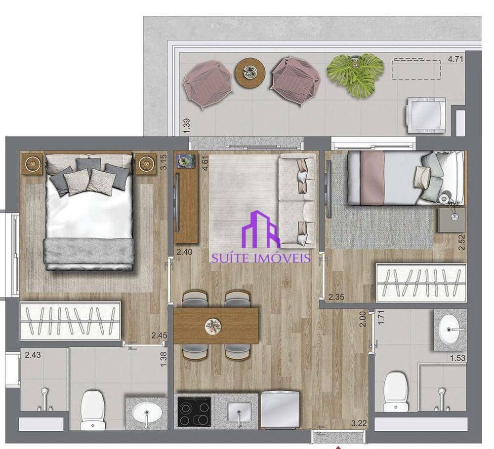 Apartamento, 2 quartos, 46 m² - Foto 6