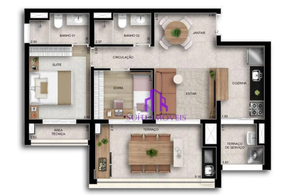 Cobertura, 2 quartos, 140 m² - Foto 2