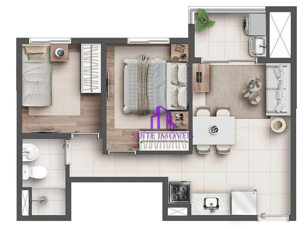 Apartamento, 2 quartos, 39 m² - Foto 2