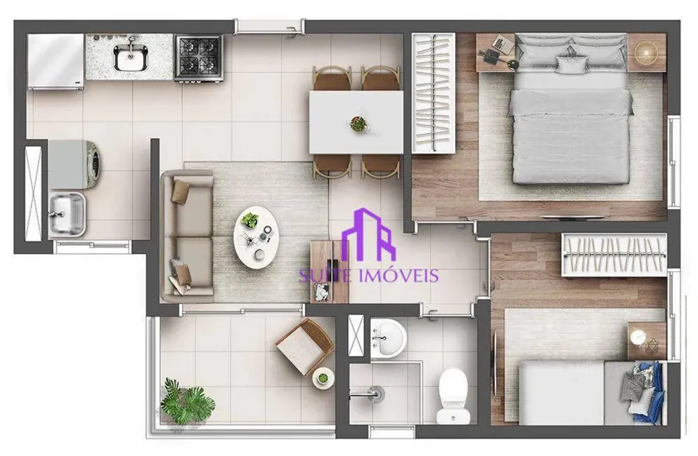 Apartamento, 2 quartos, 39 m² - Foto 3