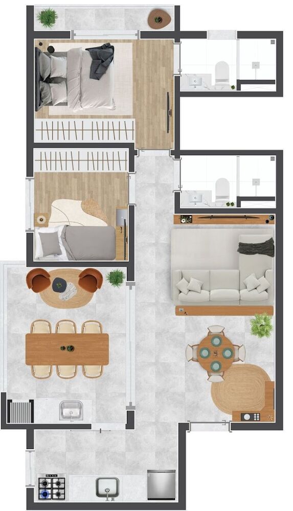 Apartamento, 3 quartos, 70 m² - Foto 1