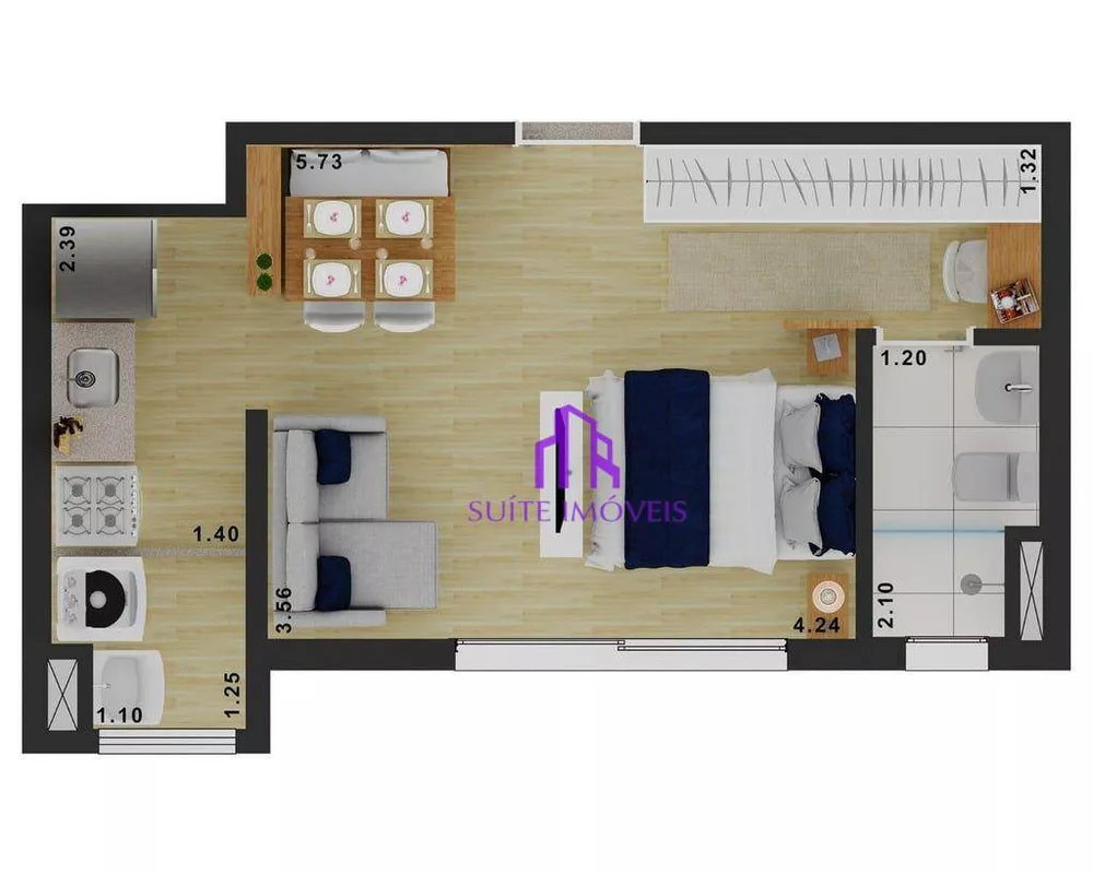 Apartamento à venda com 2 quartos, 42m² - Foto 2