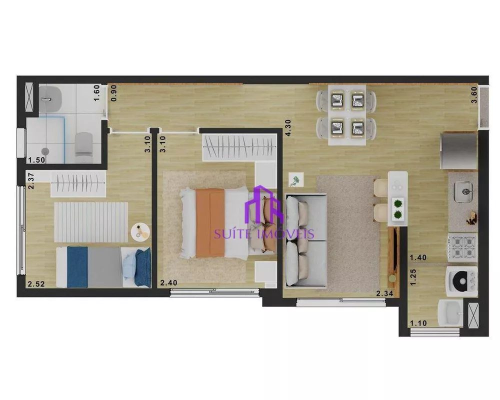 Apartamento à venda com 2 quartos, 42m² - Foto 1