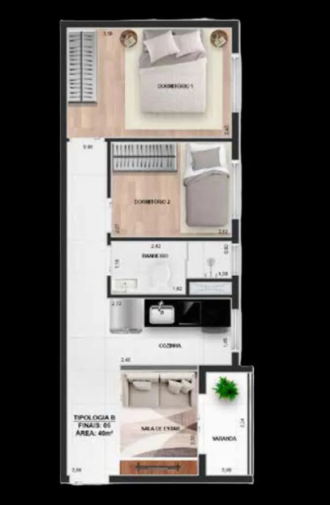 Apartamento, 1 quarto, 66 m² - Foto 6