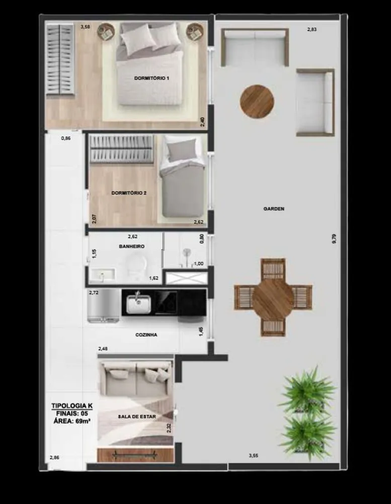 Apartamento, 1 quarto, 66 m² - Foto 7