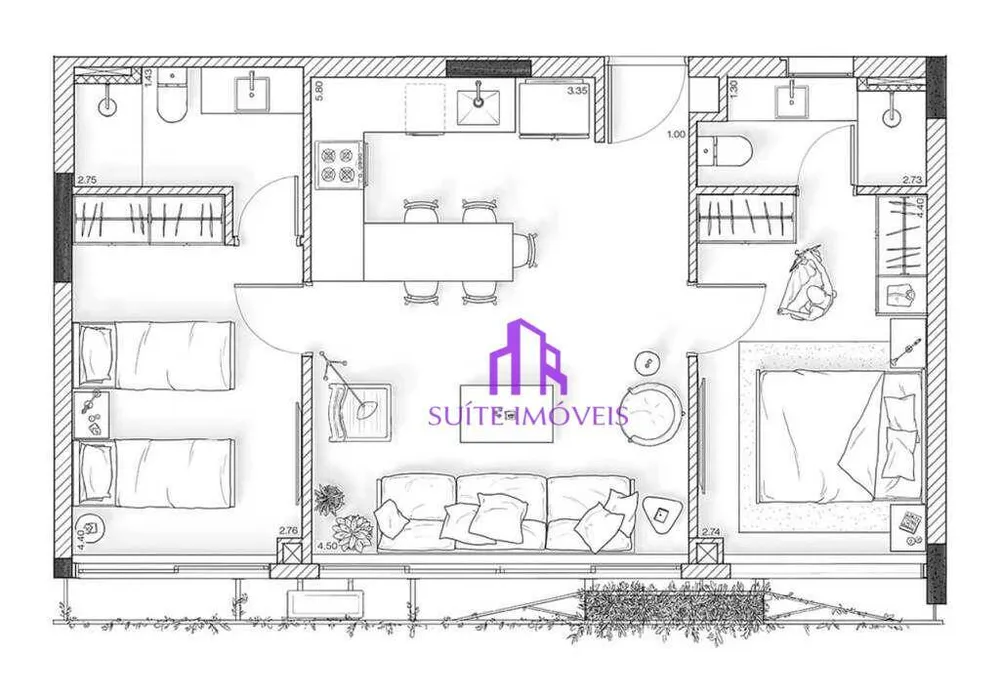 Apartamento, 2 quartos, 66 m² - Foto 1