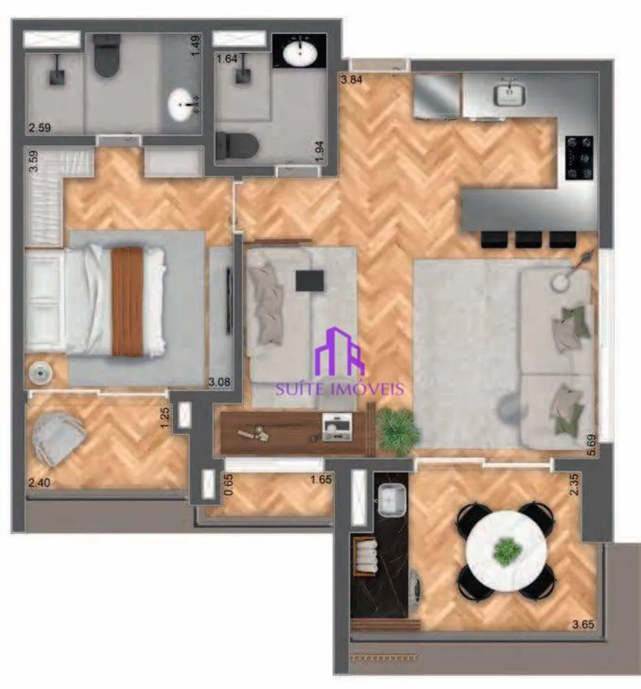 Apartamento, 3 quartos, 94 m² - Foto 3