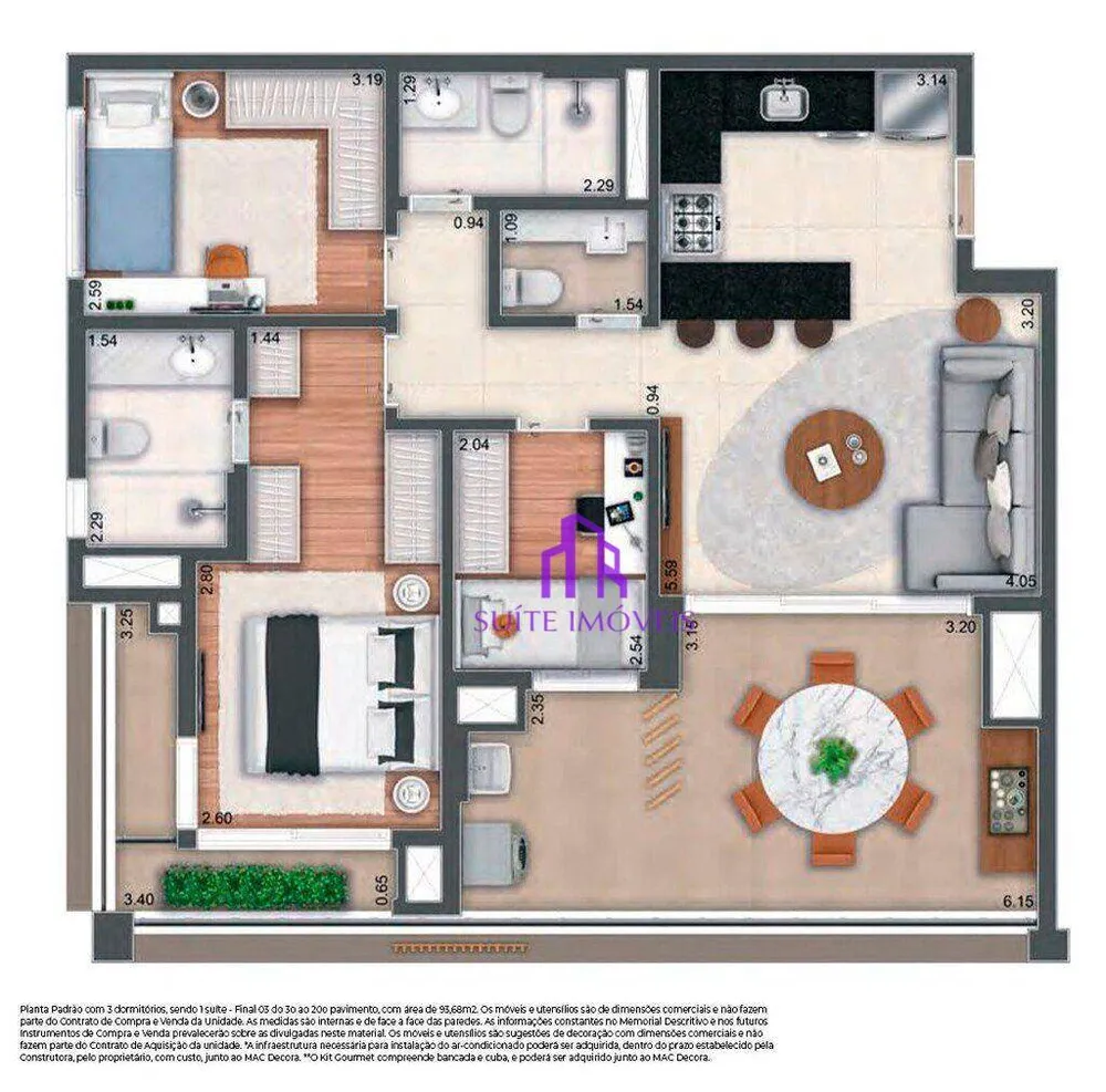 Apartamento, 3 quartos, 94 m² - Foto 2
