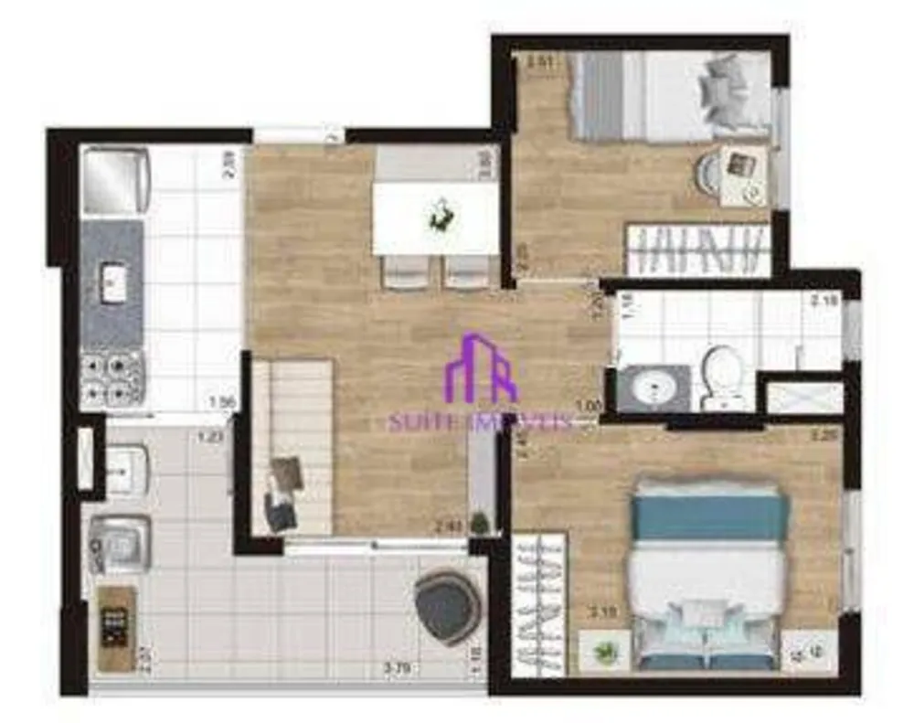 Apartamento, 2 quartos, 38 m² - Foto 3