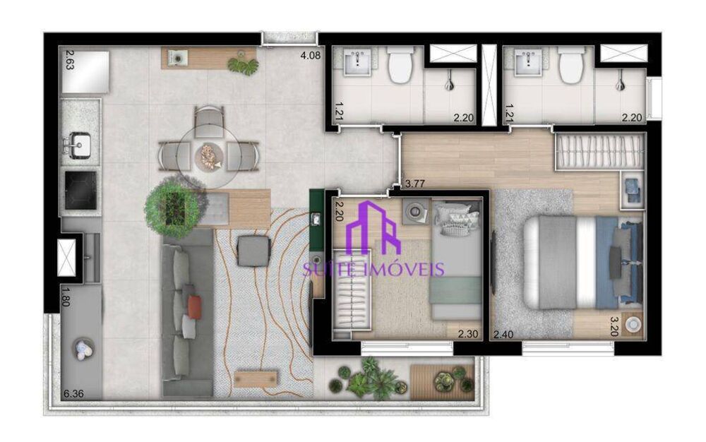 Apartamento, 2 quartos, 84 m² - Foto 1