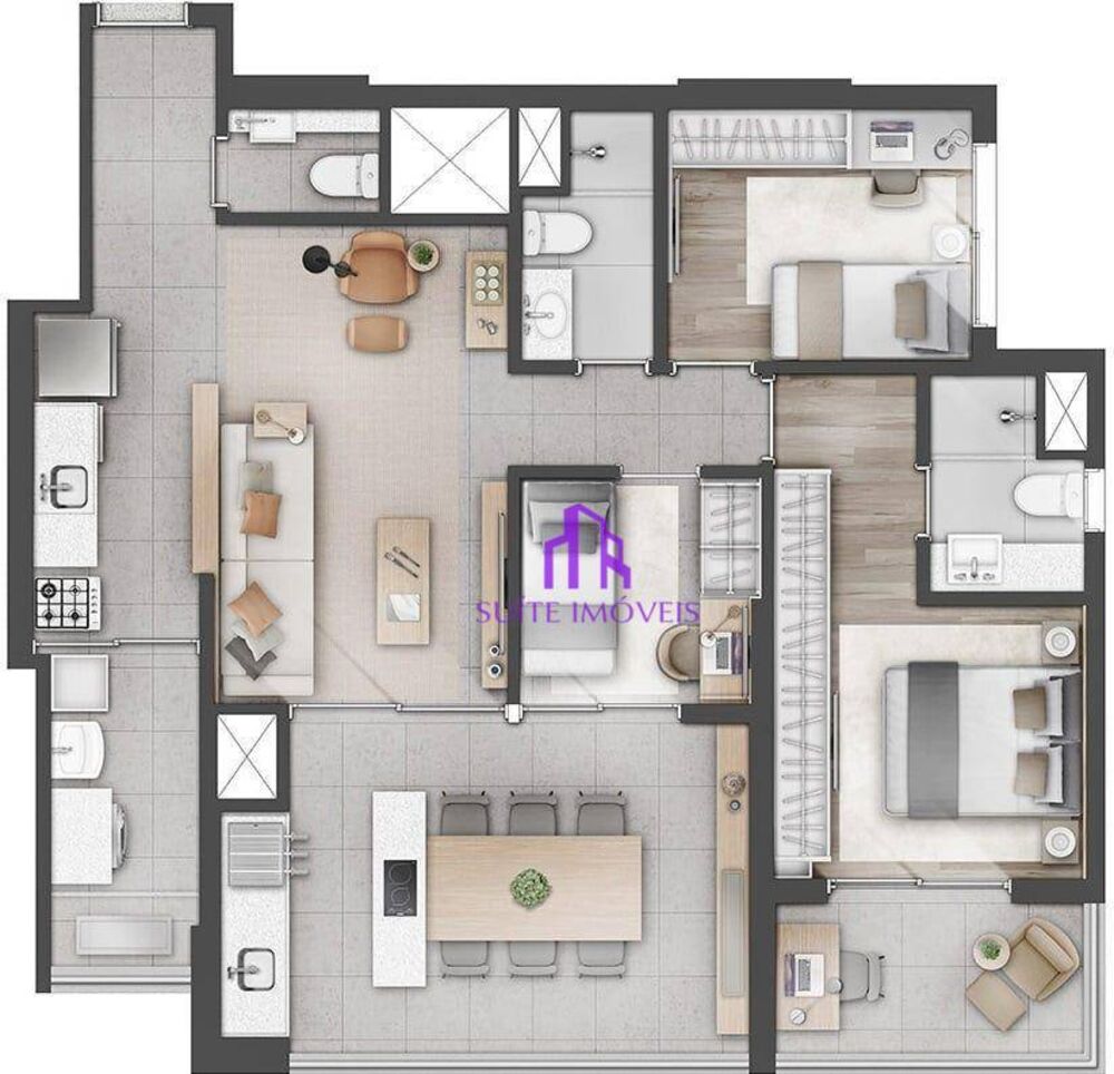 Apartamento, 2 quartos, 98 m² - Foto 1