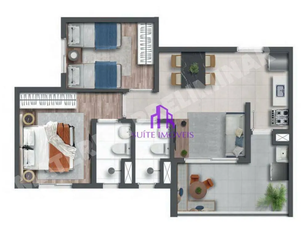 Apartamento, 2 quartos, 47 m² - Foto 1