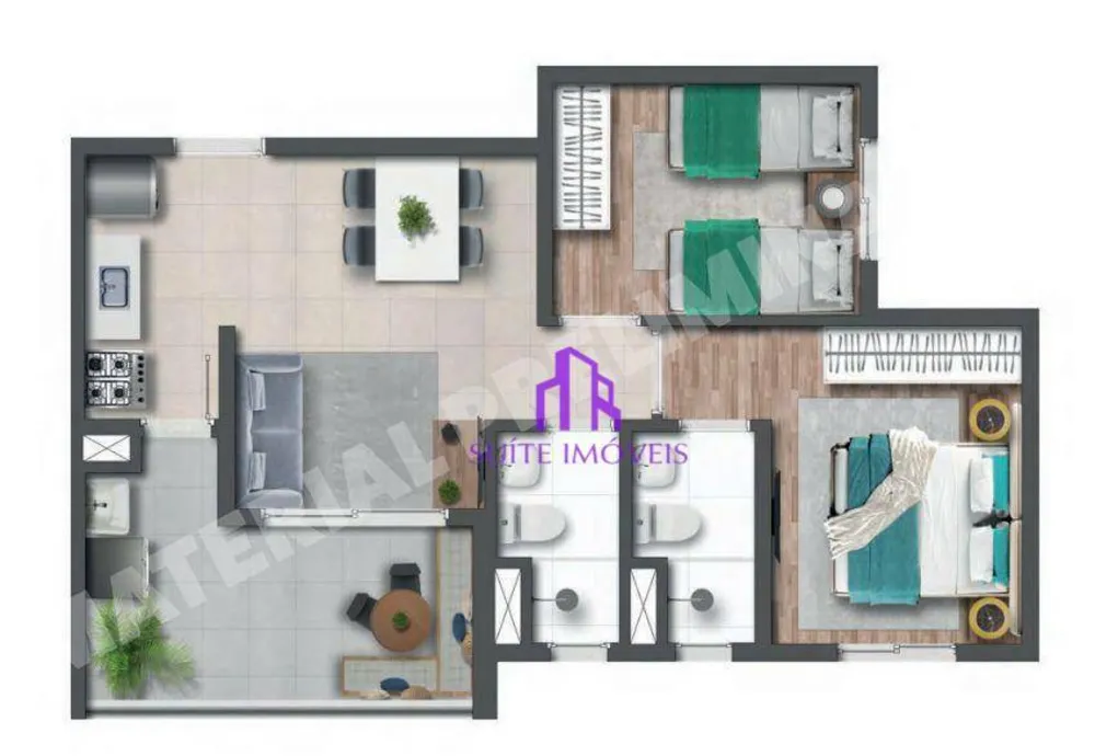 Apartamento, 2 quartos, 47 m² - Foto 2