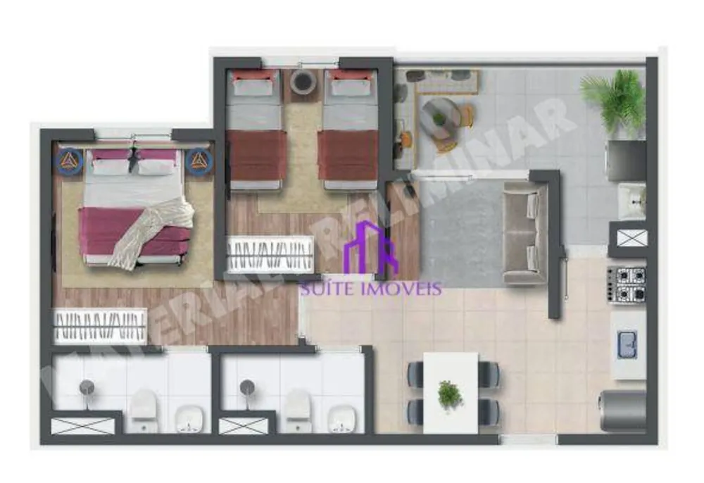 Apartamento, 2 quartos, 47 m² - Foto 3