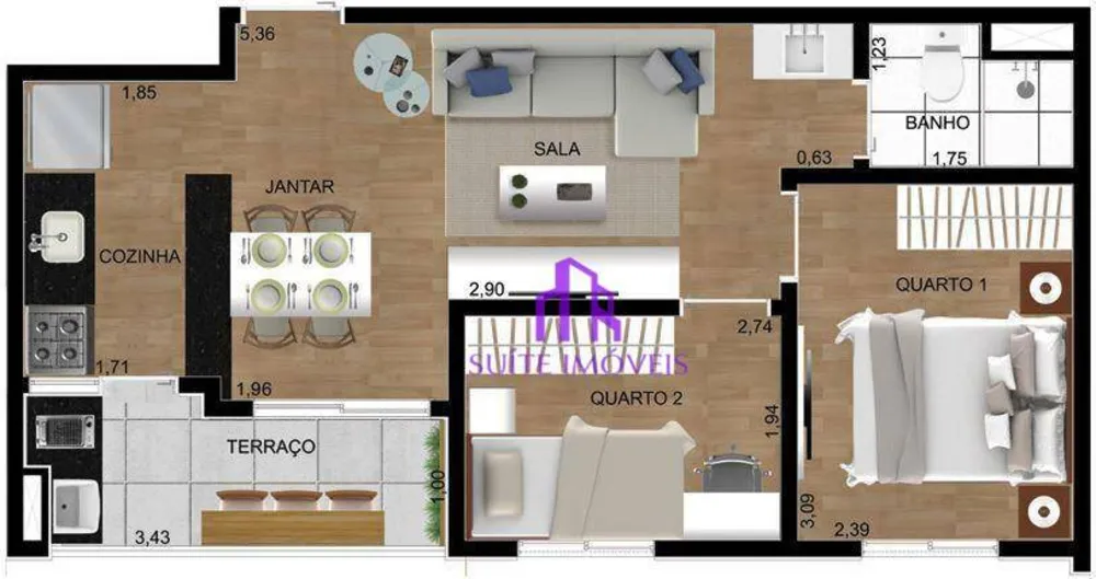 Apartamento, 2 quartos, 41 m² - Foto 2