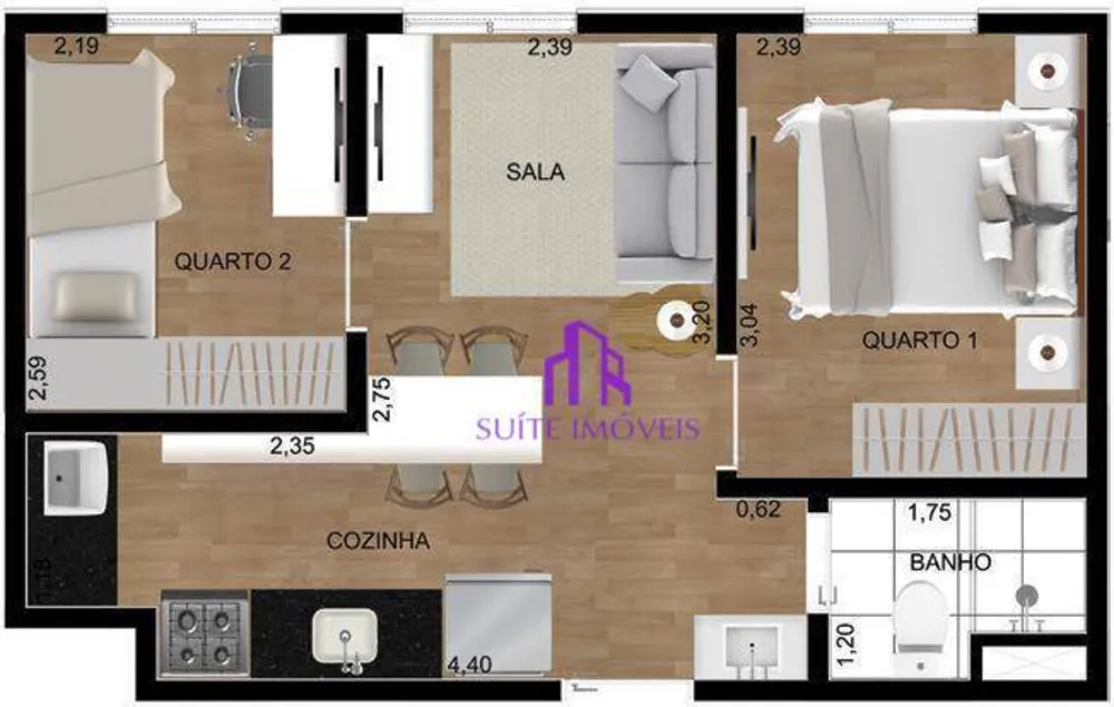 Apartamento, 2 quartos, 41 m² - Foto 3