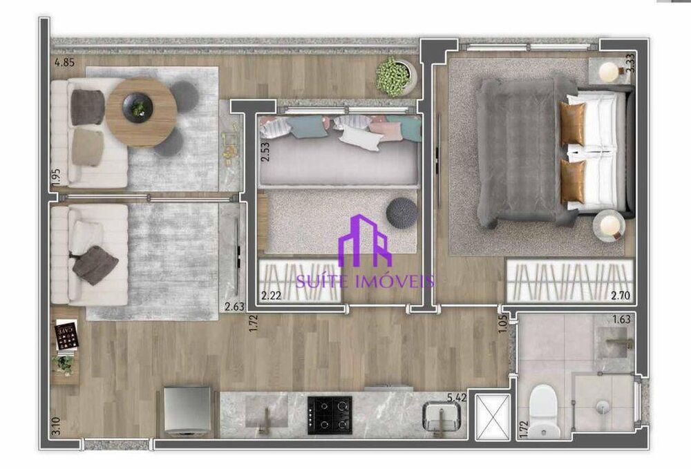 Apartamento, 2 quartos, 38 m² - Foto 3