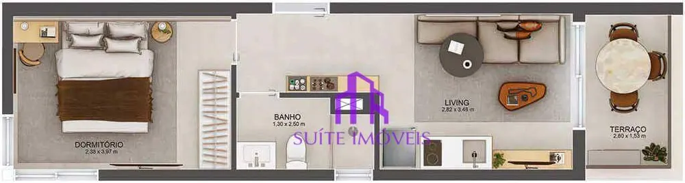Apartamento, 1 quarto, 37 m² - Foto 2