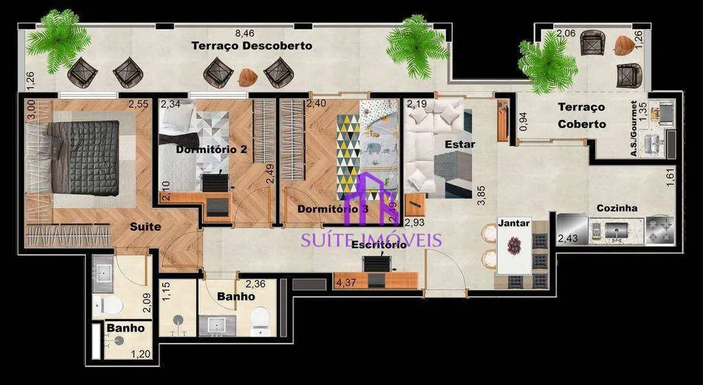 Apartamento, 2 quartos, 42 m² - Foto 1
