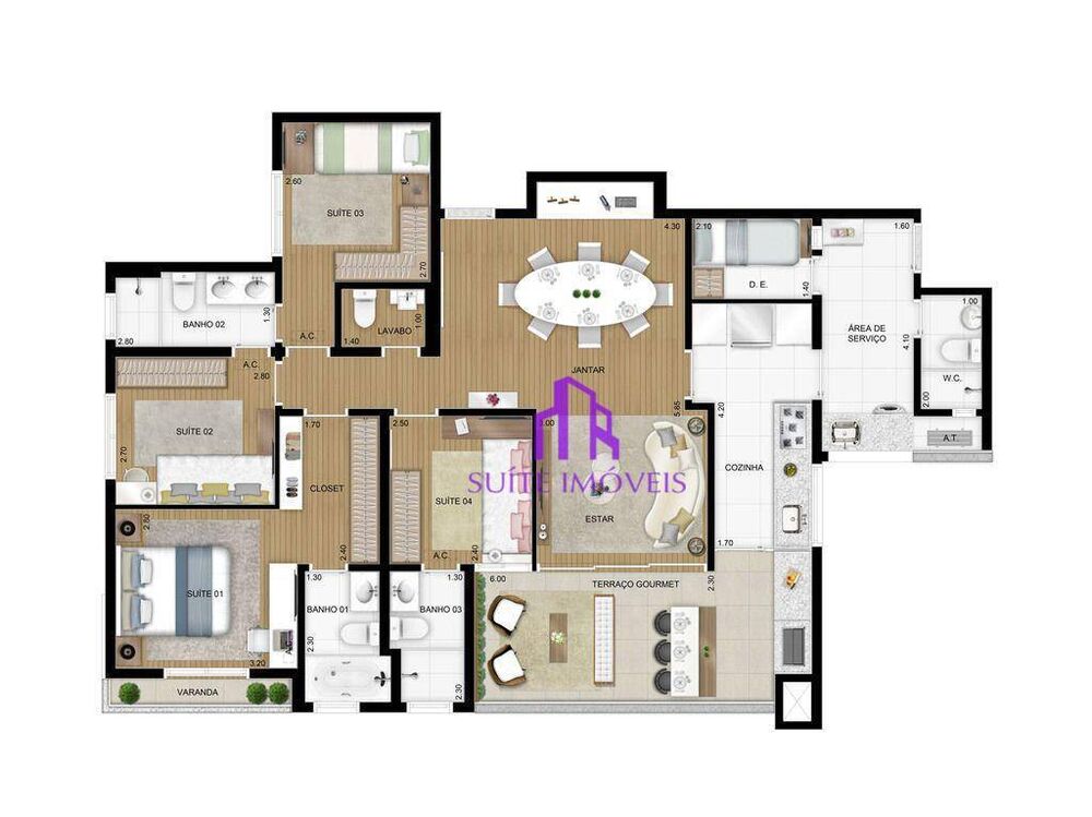 Apartamento, 4 quartos, 128 m² - Foto 1