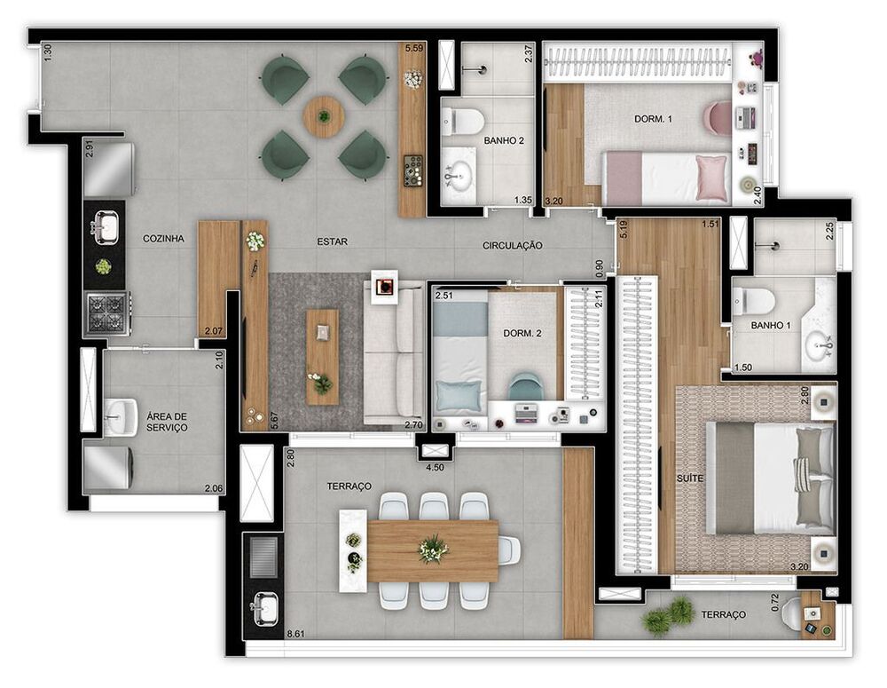 Apartamento, 3 quartos, 206 m² - Foto 6
