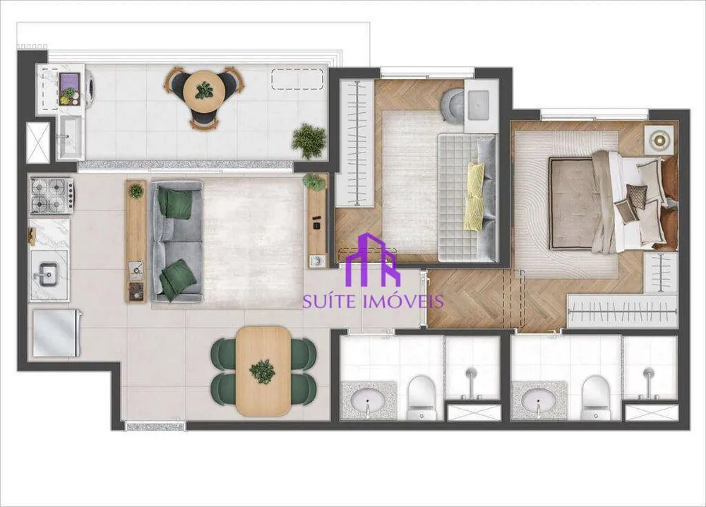 Apartamento, 2 quartos, 49 m² - Foto 1