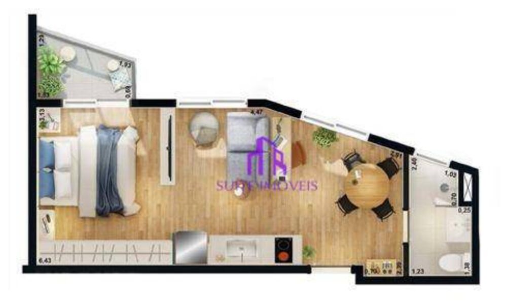 Apartamento, 1 quarto, 55 m² - Foto 3