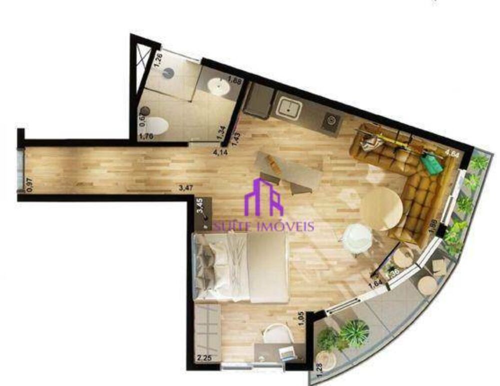 Apartamento, 1 quarto, 55 m² - Foto 1