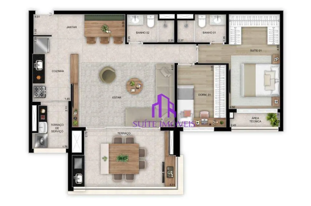 Apartamento, 3 quartos, 91 m² - Foto 4